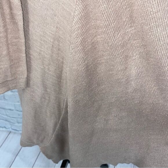 ANA open front 3/4 sleeve asymmetrical cut cardigan tan sz Small women - Picture 5 of 9